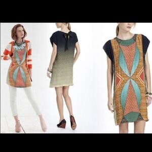 Anthropologie Tanvi Kedia Avizeh Black Motif Patchwork Dress